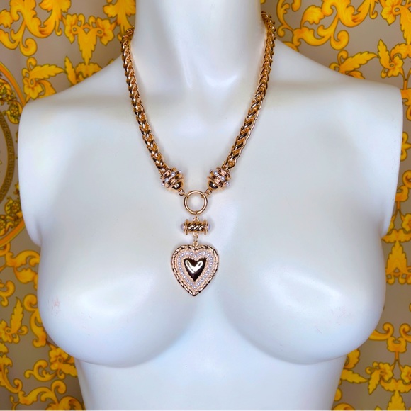 Bloomingdale's Jewelry Gold Chain Heart Pearl Necklace 8